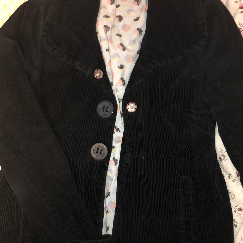 Lined H&M corduroy black jacket